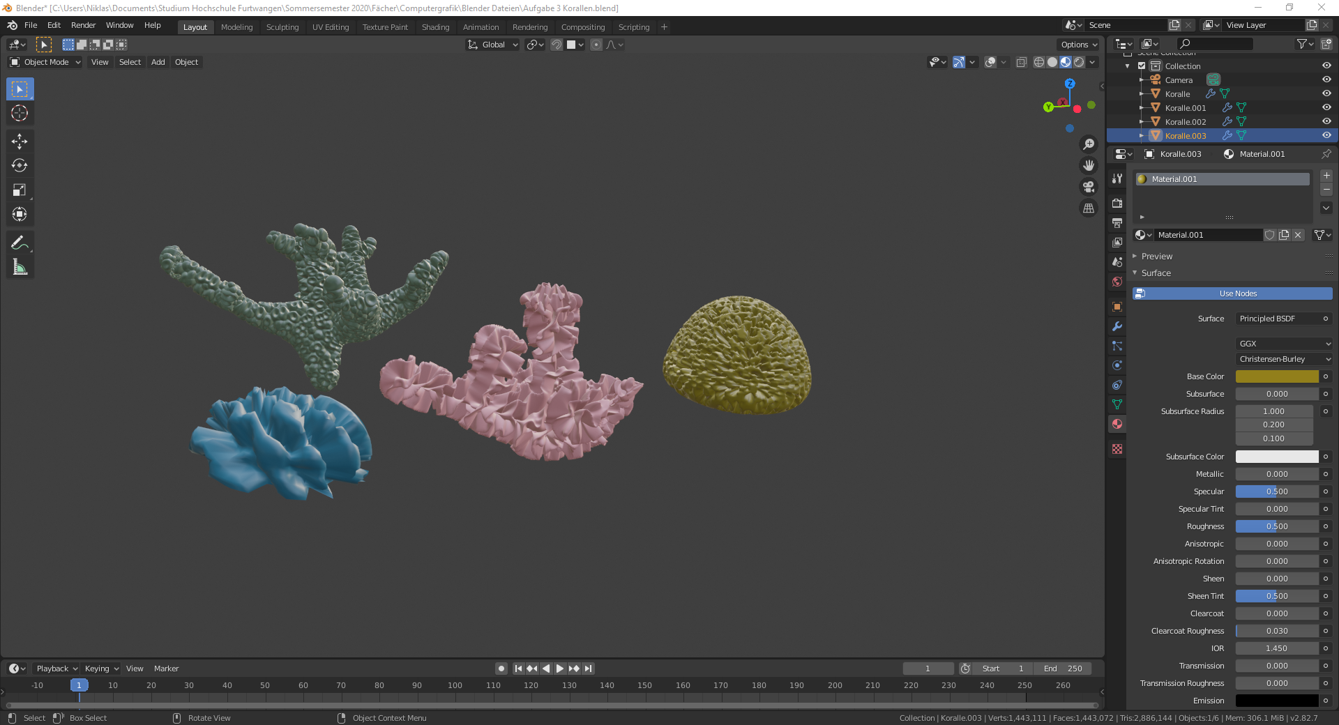 Verschiedene Korallen